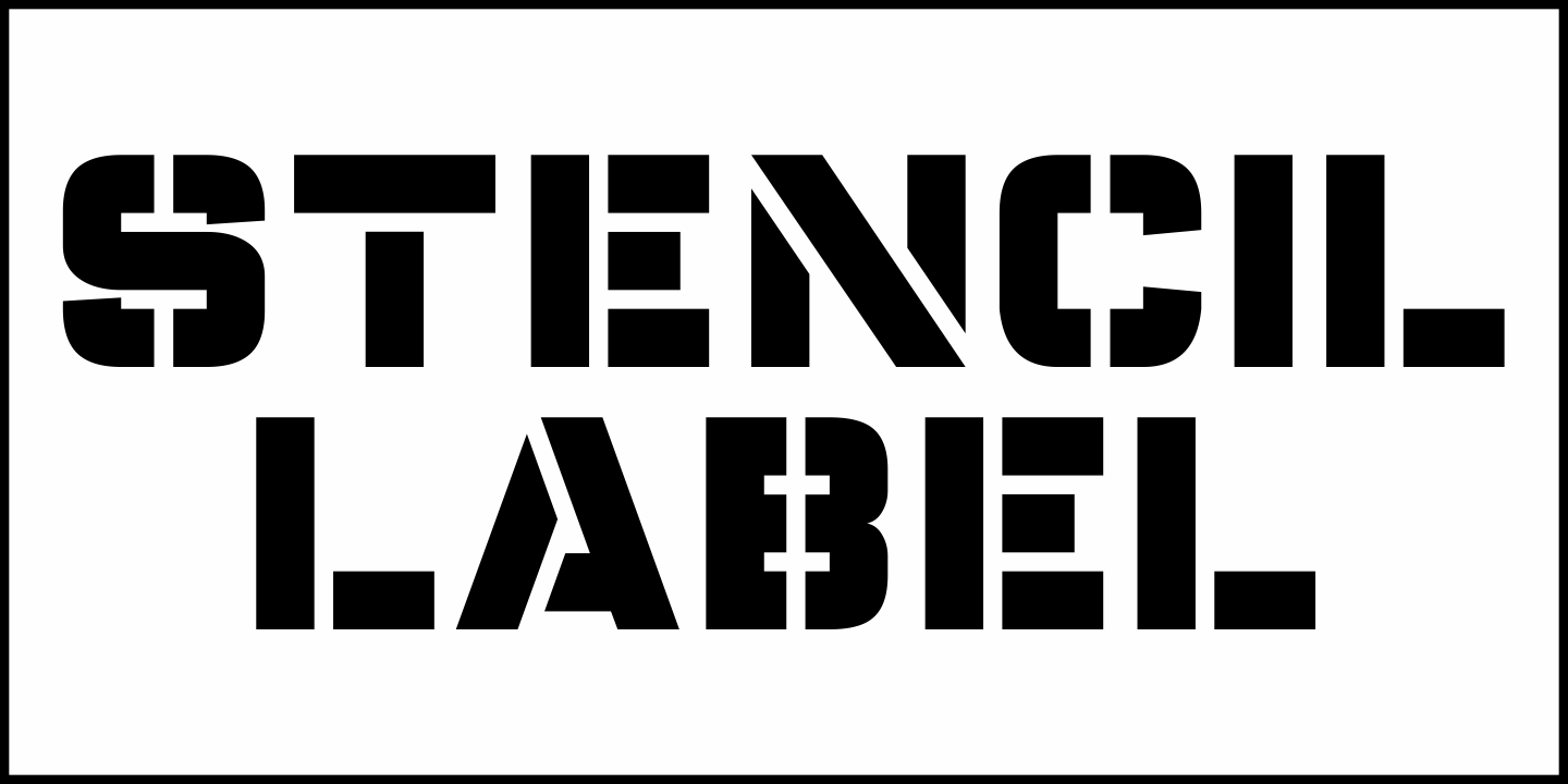 Stencil Label Font Poster #1