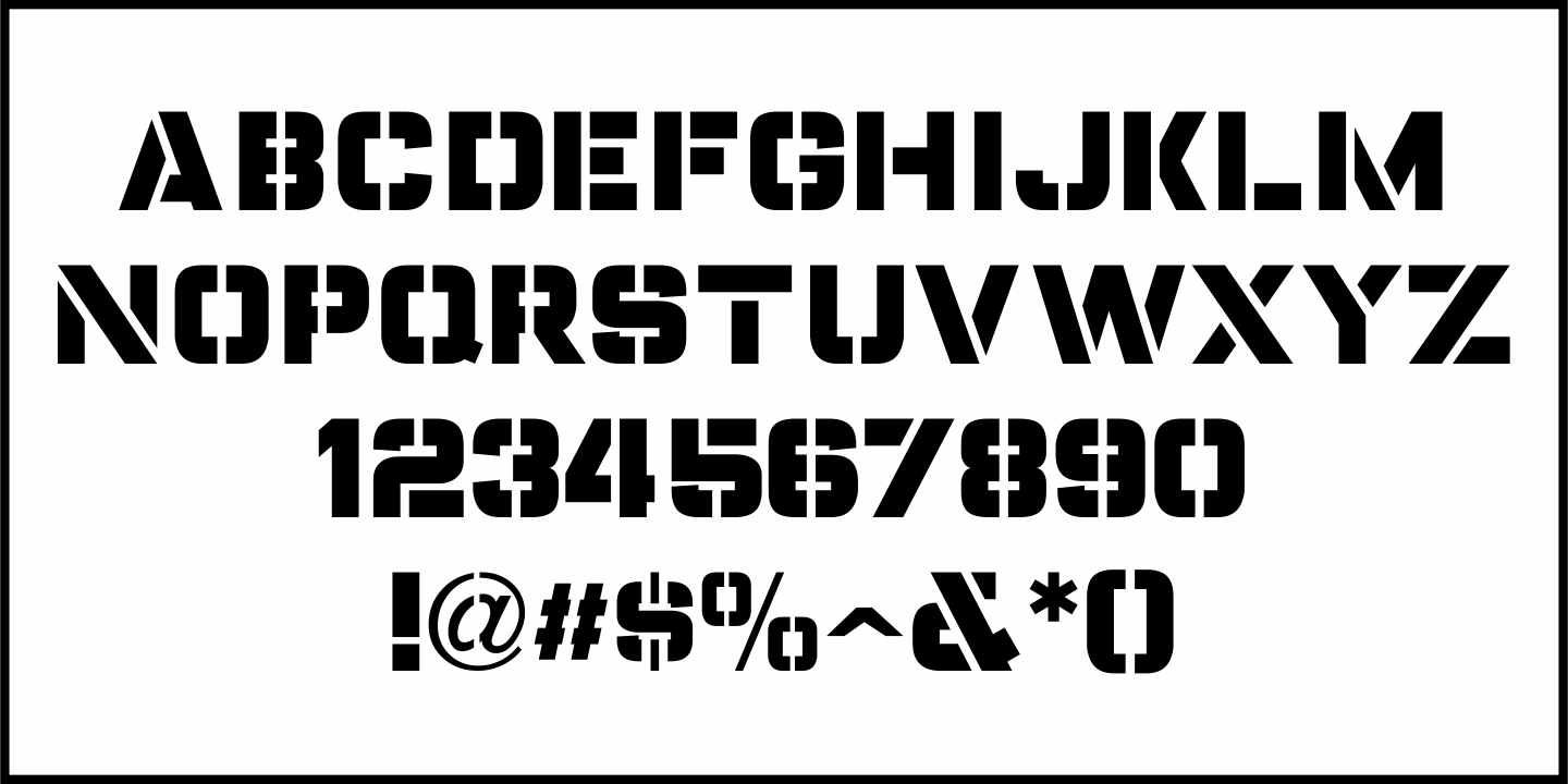 Stencil Label Font Poster #1