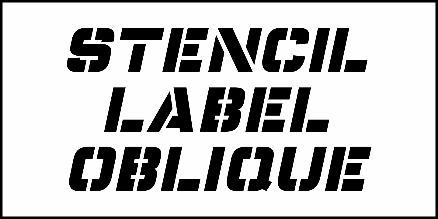 Stencil Label Font Poster #1