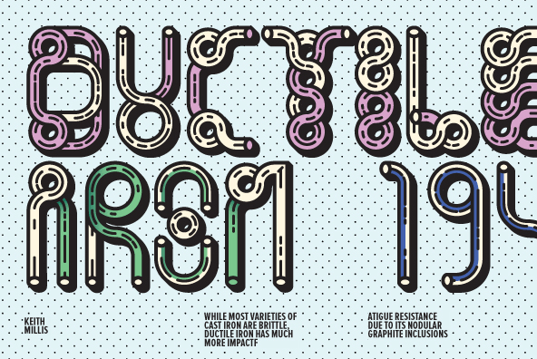 YWFT Pipe Font Poster #1