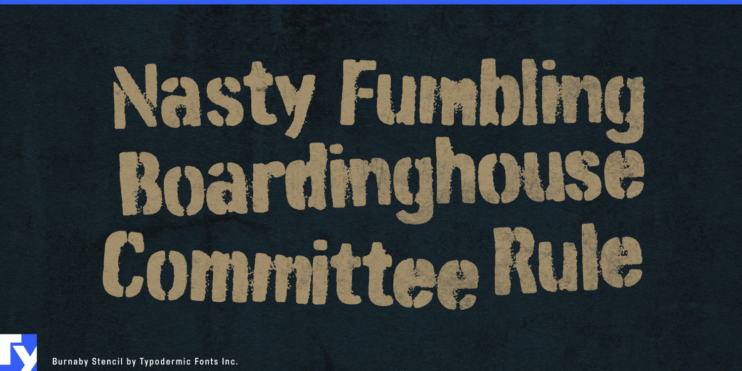Burnaby Stencil Font Poster #1