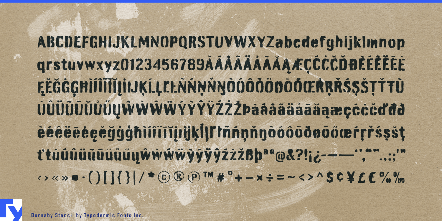 Burnaby Stencil Font Poster #1