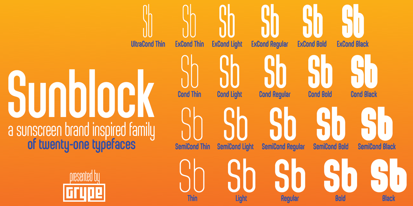 Sunblock Pro Collection Font Poster #1