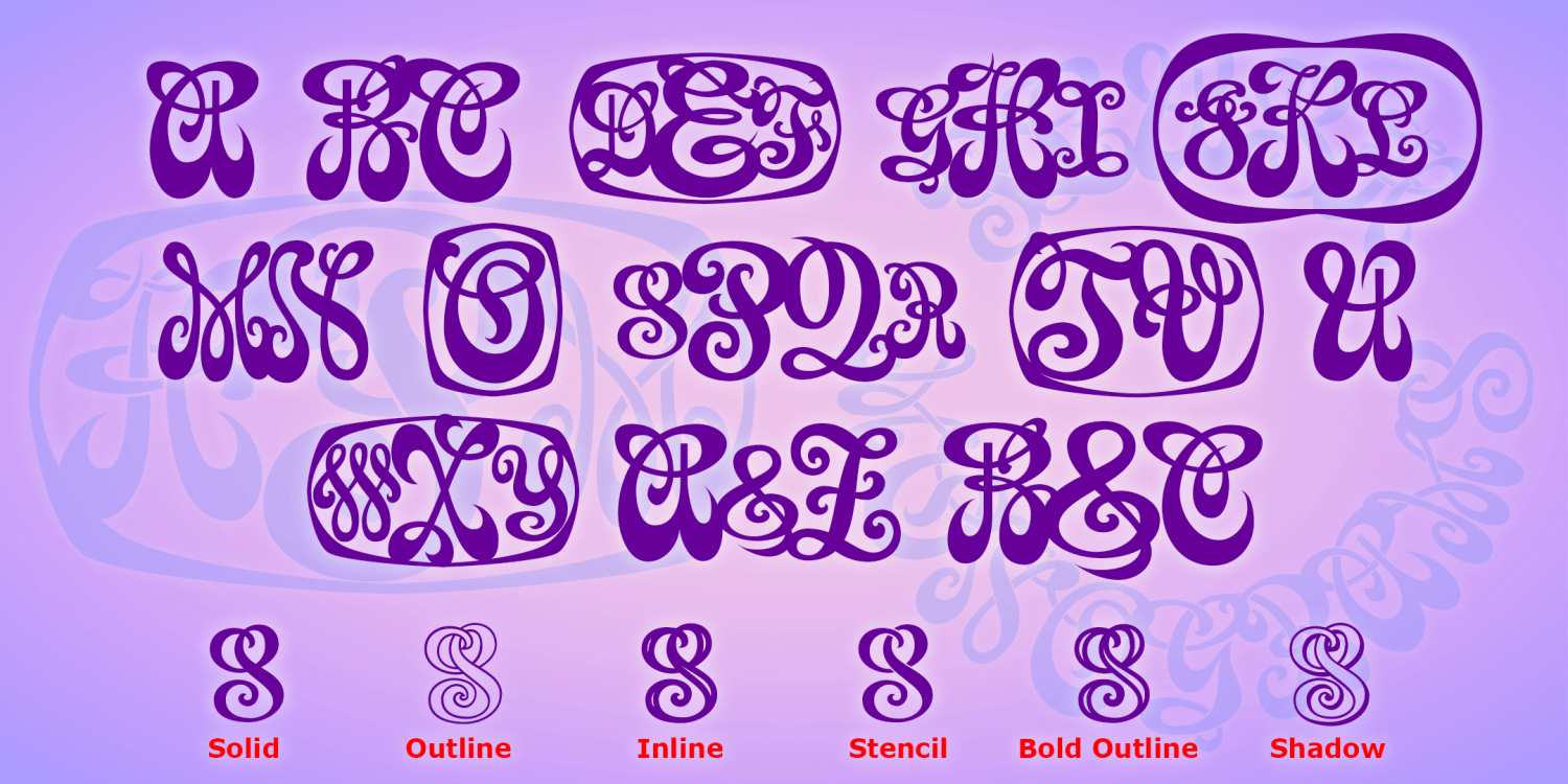 Plush Monograms Font Family Poster