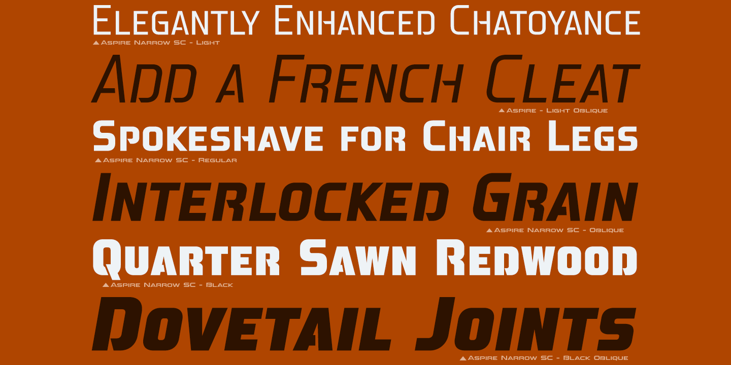 Aspire Narrow Small Caps Font Poster #1