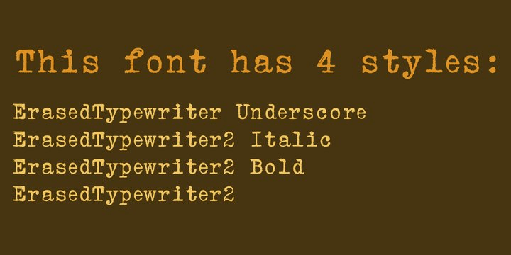 Erased Typewriter 2 Font Family Poster