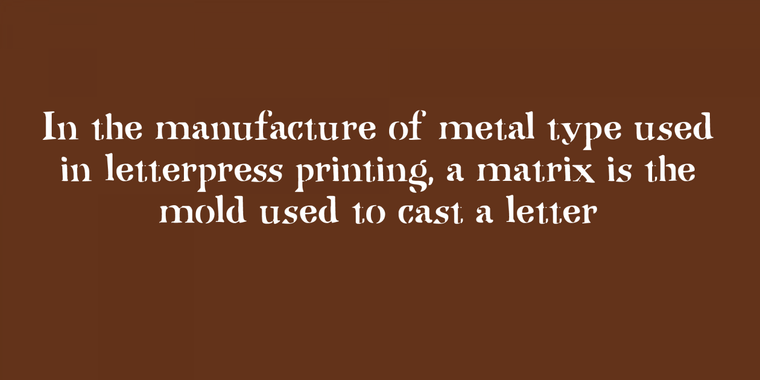 Matrijs Font Poster #1