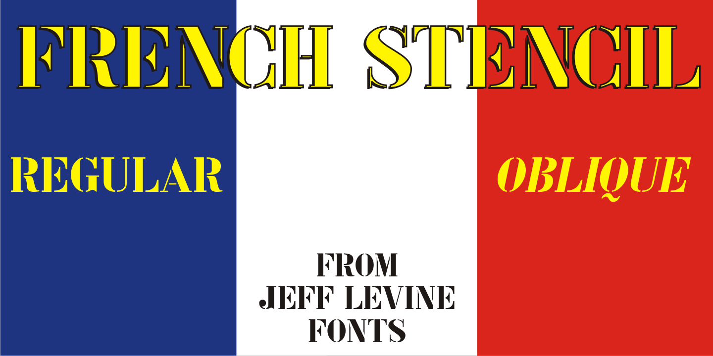 French Stencil Font Family Poster