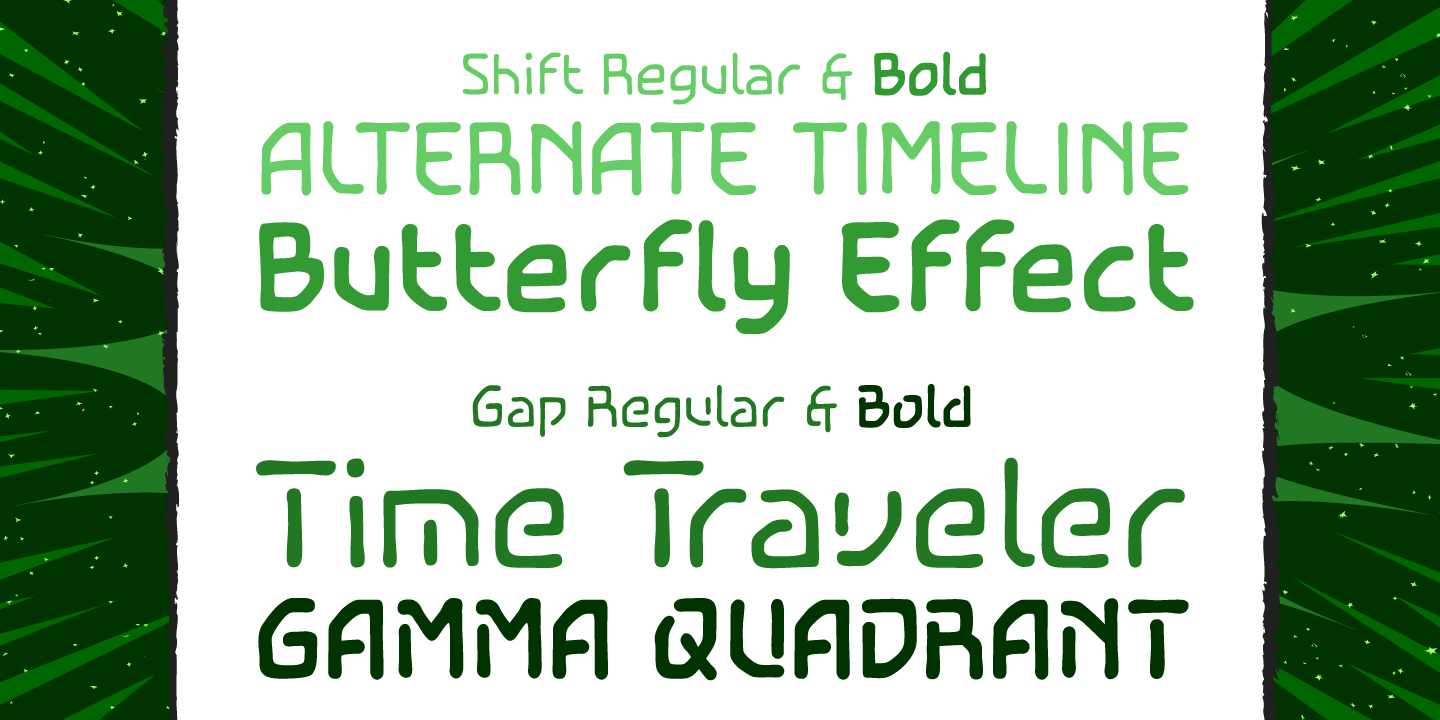 Temporal Shift & Gap Font Poster #1