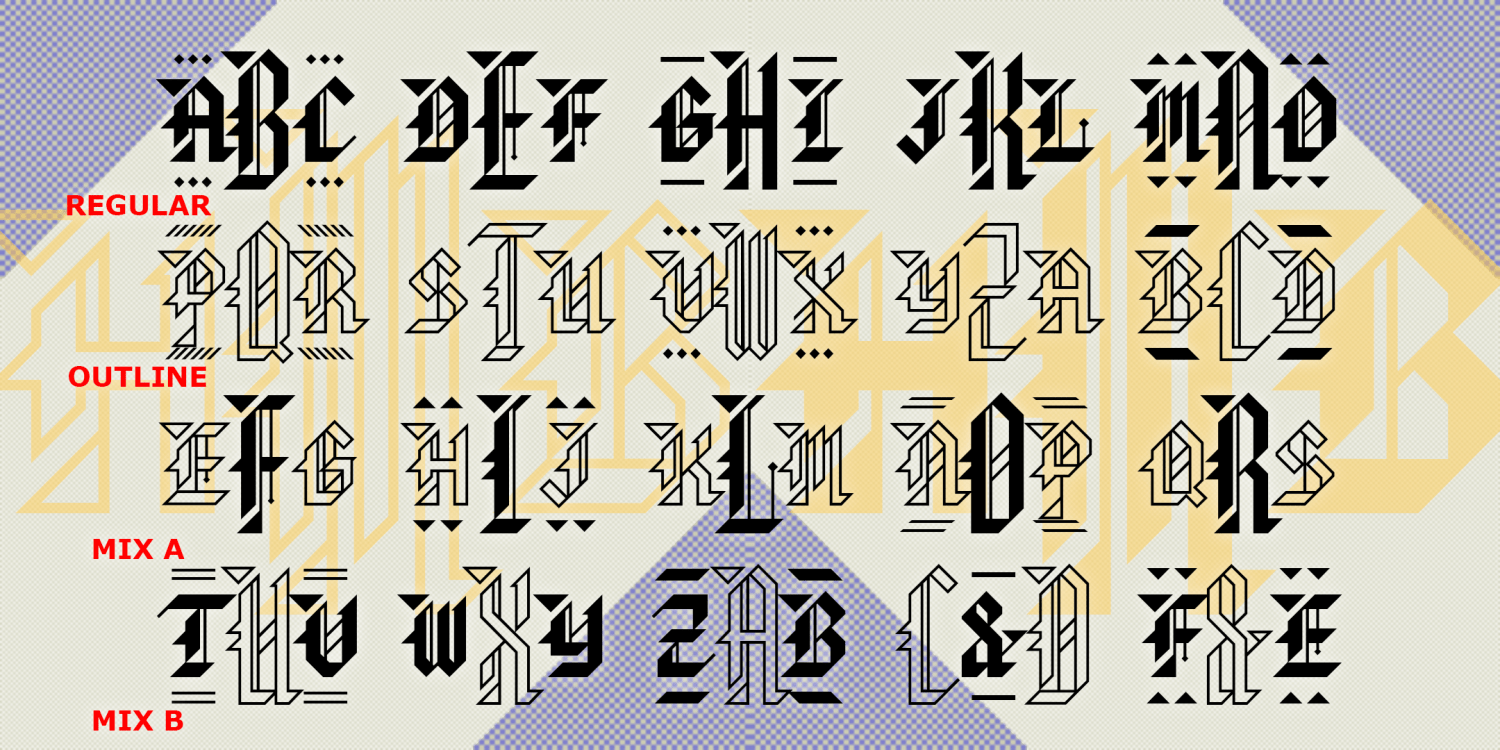 Baronial Monograms Font Family Poster