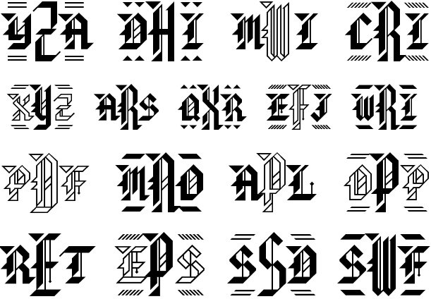Baronial Monograms Font Poster #2