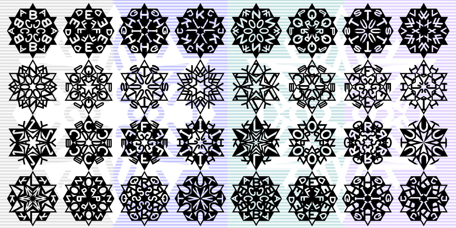 Snowflake Monograms Font Family Poster