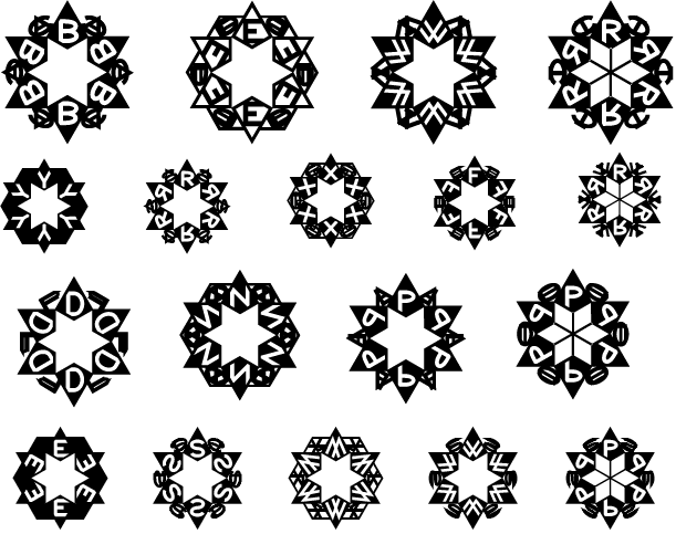 Snowflake Monograms Font Poster #2