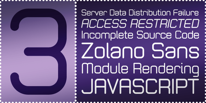 Zolano Sans BTN Font Family Poster