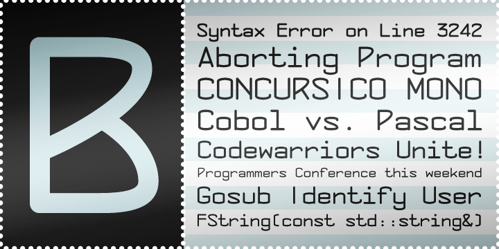 Concursico Mono BTN Font Family Poster