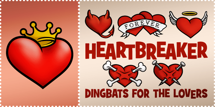 Heart Breaker BTN Font Family Poster