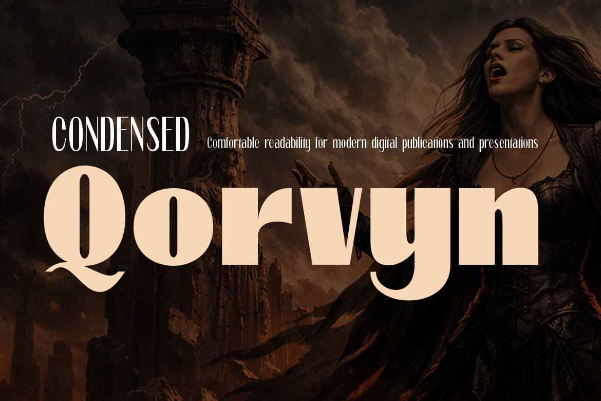 Qorvyn Condensed Font Poster