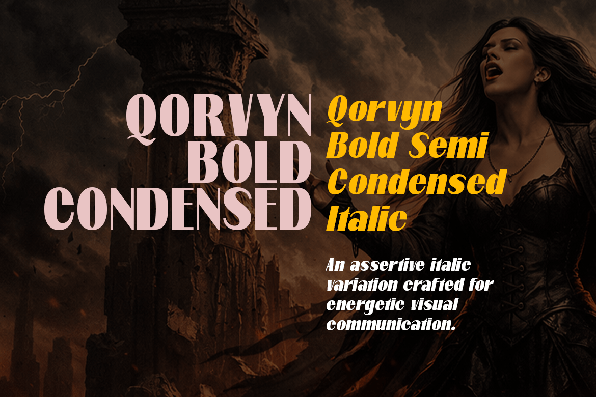 Qorvyn Condensed Font Poster #4