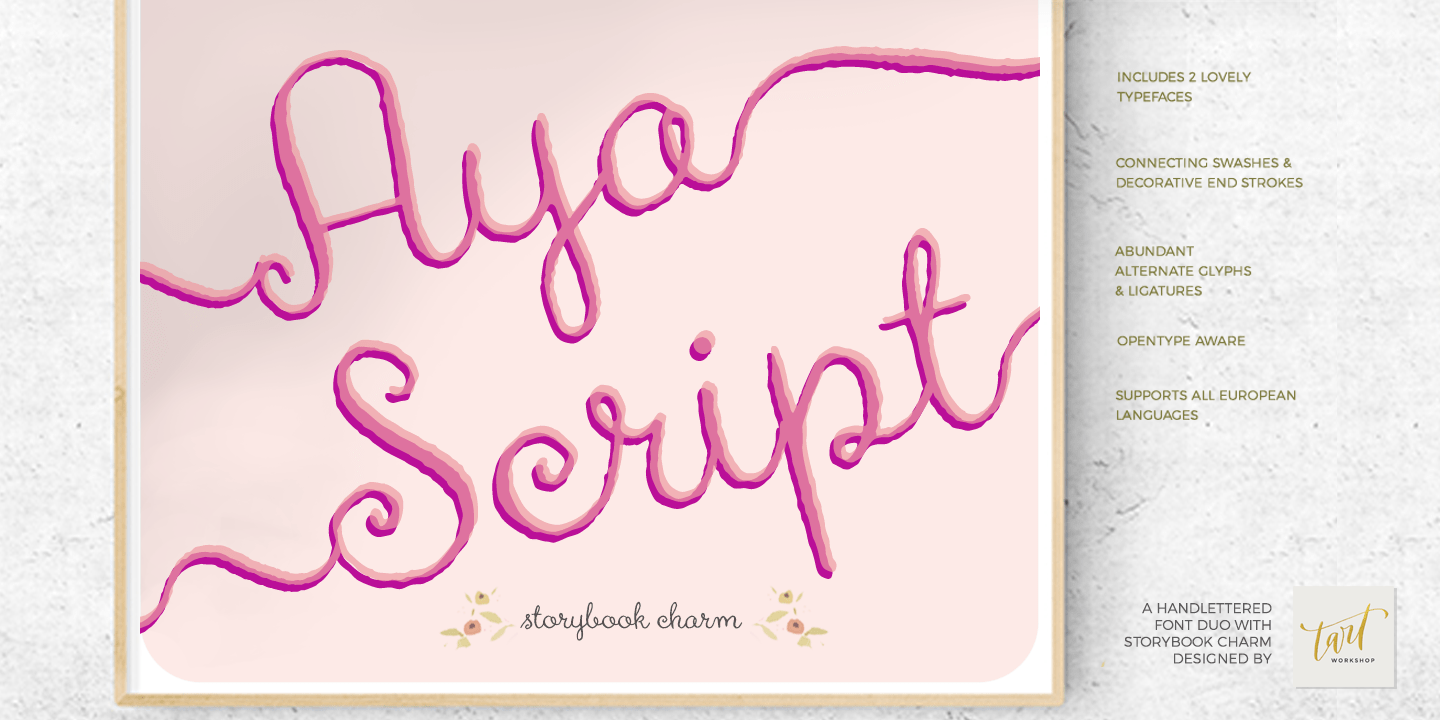 Aya Script Ribbons Font Poster #1