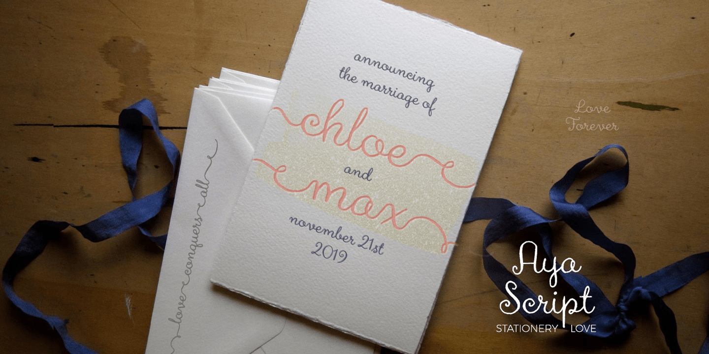 Aya Script Ribbons Font Poster #1