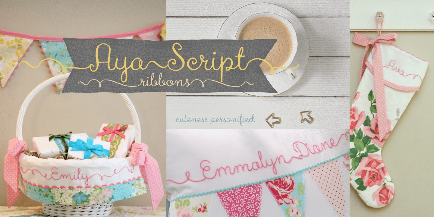 Aya Script Ribbons Font Poster #1