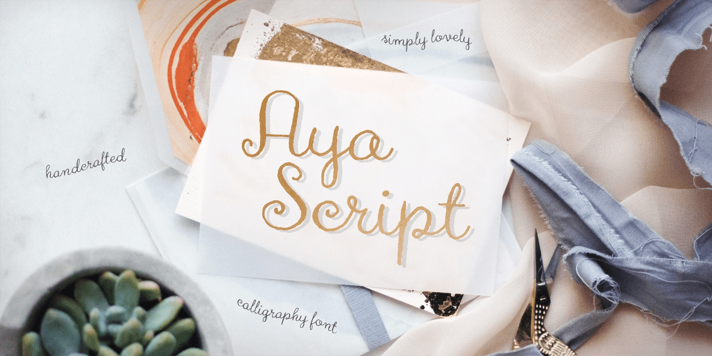 Aya Script Ribbons Font Poster #1