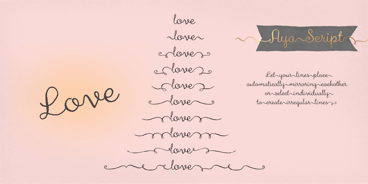 Aya Script Ribbons Font Poster #1