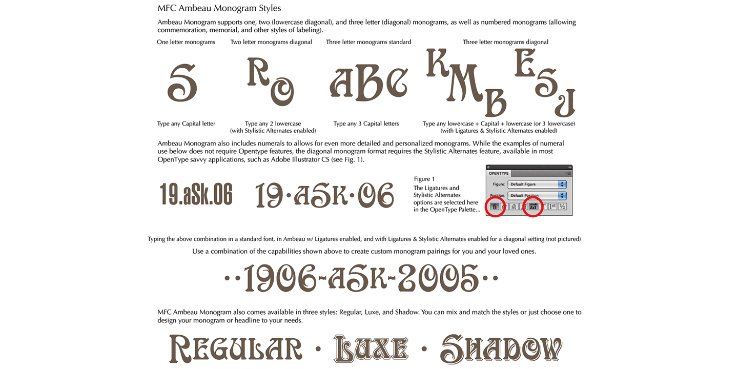 MFC Ambeau Monograms Font Poster #1