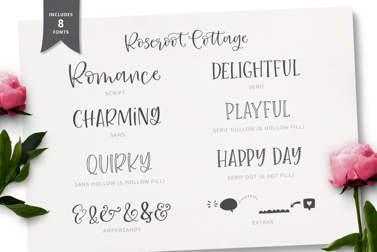 Roseroot Cottage Font Collection Font Poster #1