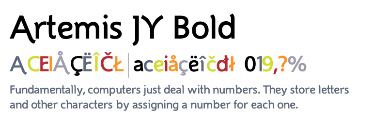 Artemis JY Font Poster #1