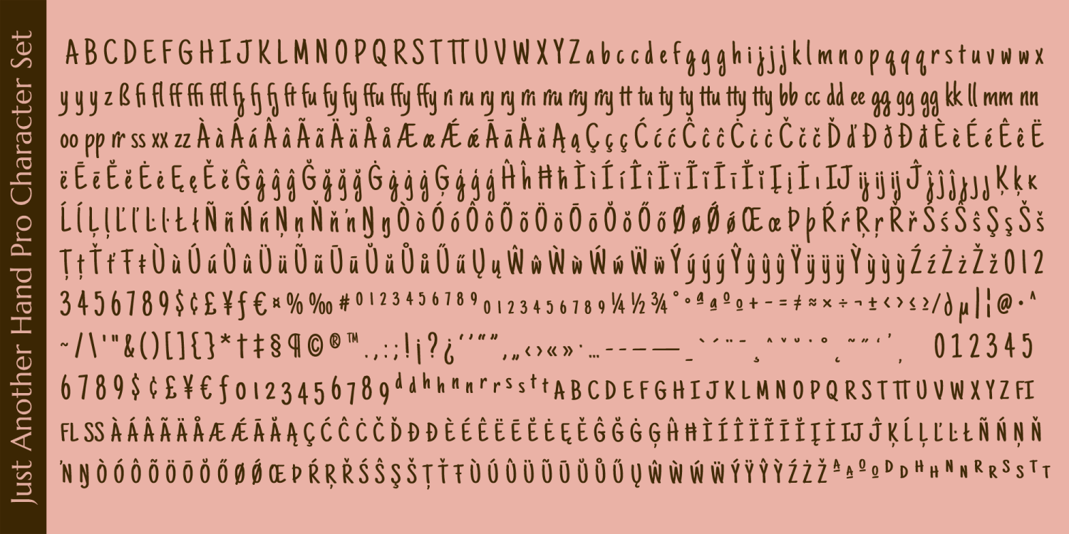 Just Another Hand Pro Font Poster #1