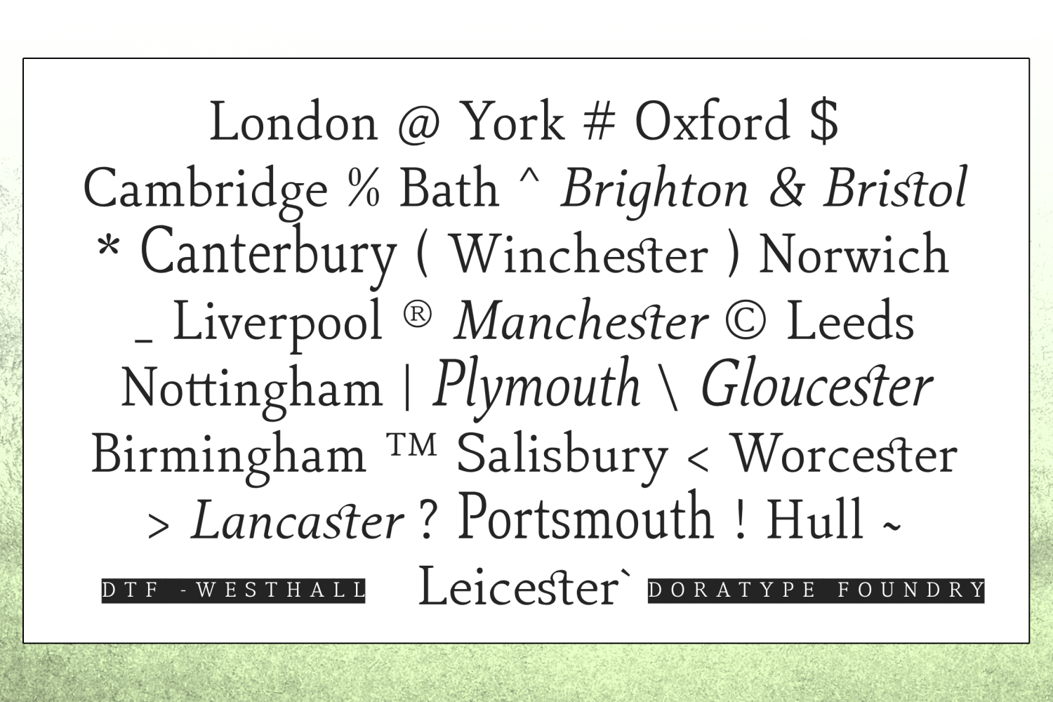 Westhall Font Poster #6