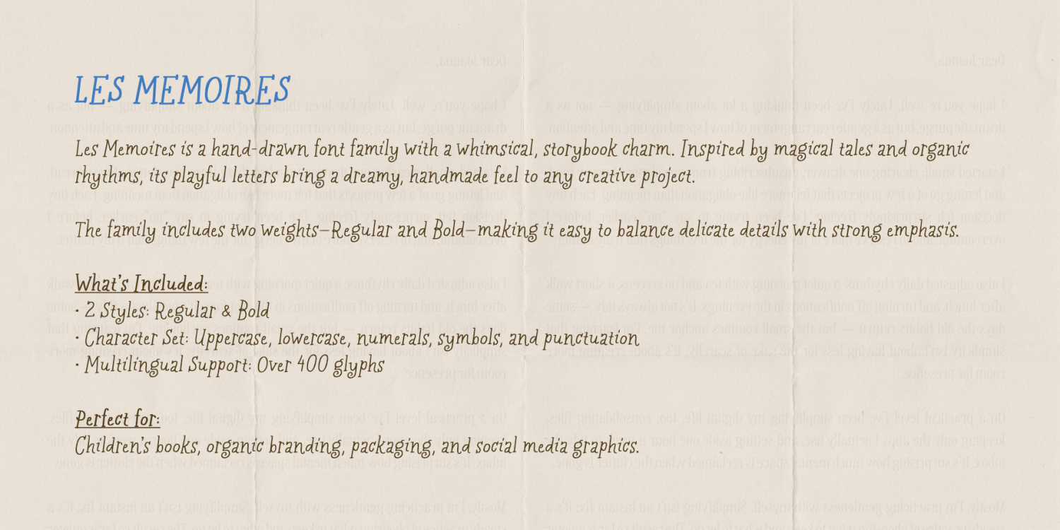 Les Memoires Font Poster #1