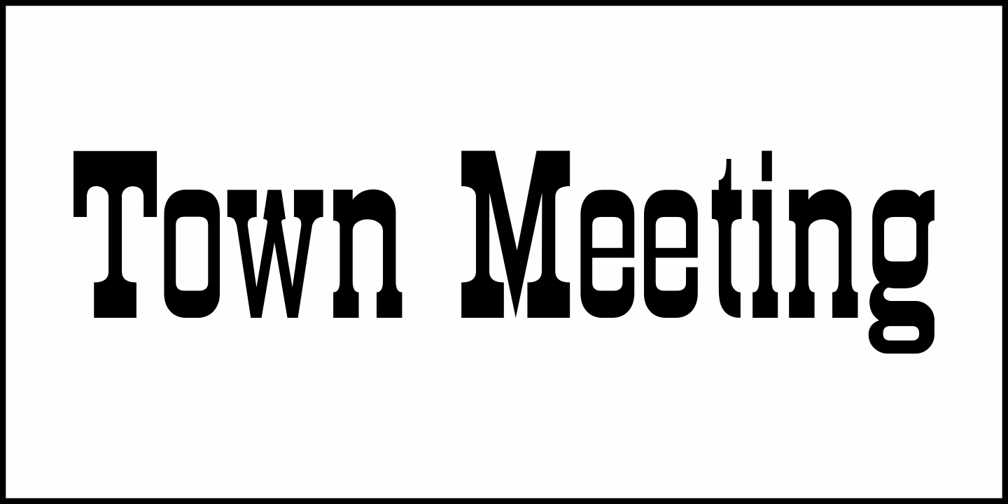 Town Meeting Font Poster #1