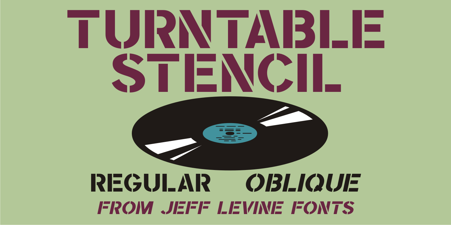Turntable Stencil Font Family Poster