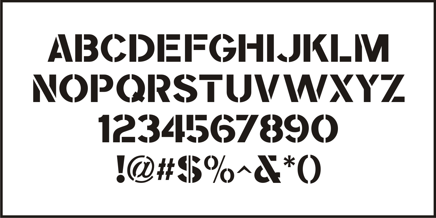 Turntable Stencil Font Poster #3