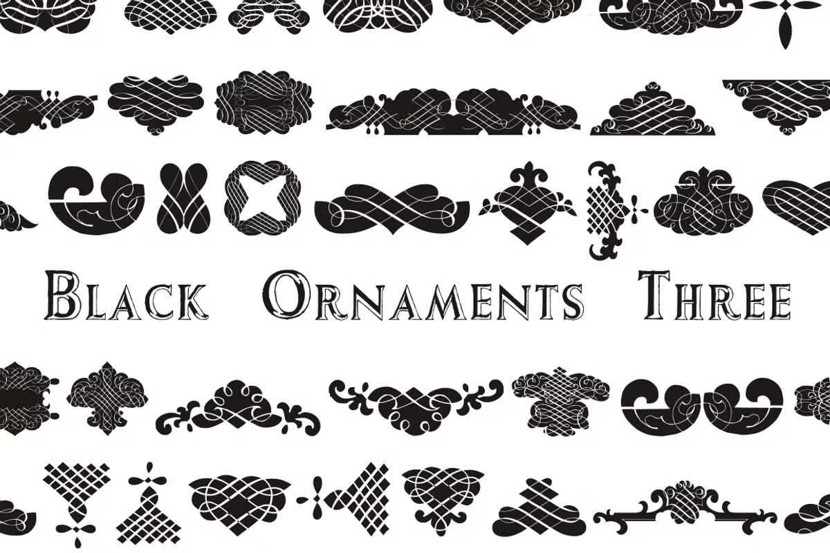 Black Ornaments Three Font Family Poster