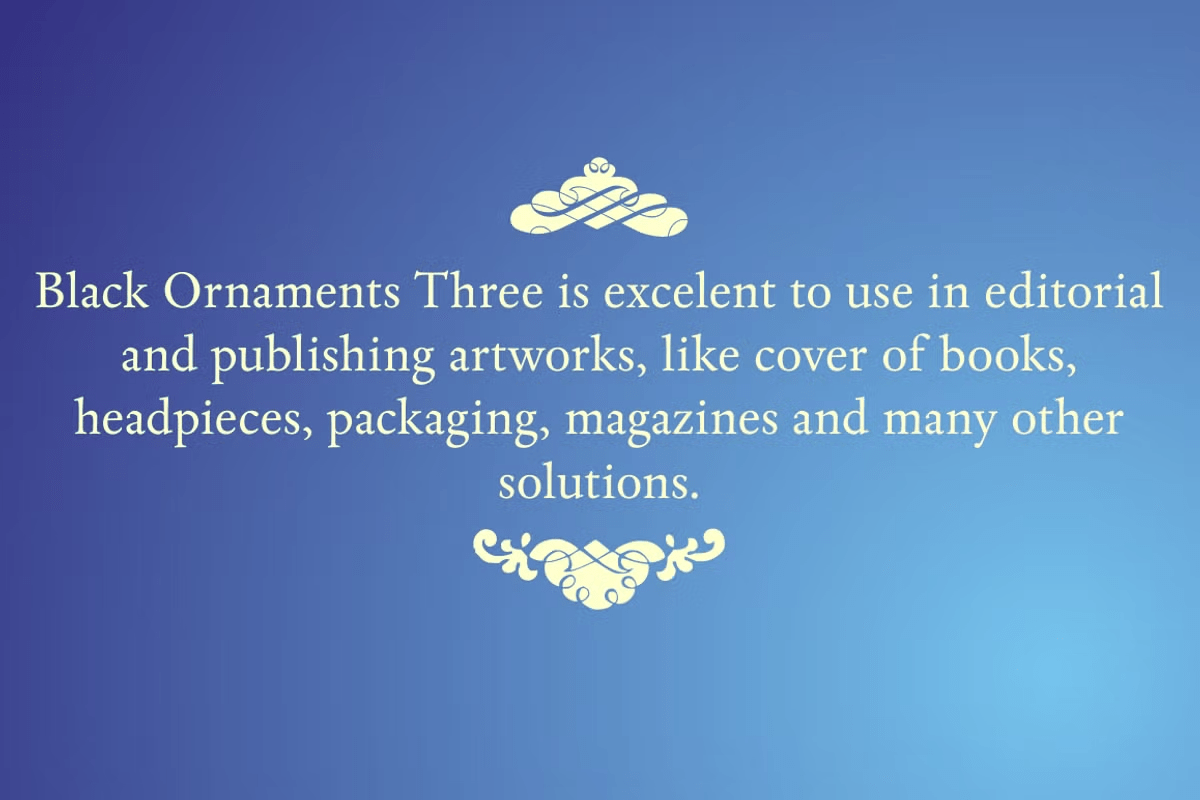 Black Ornaments Three Font Poster #1