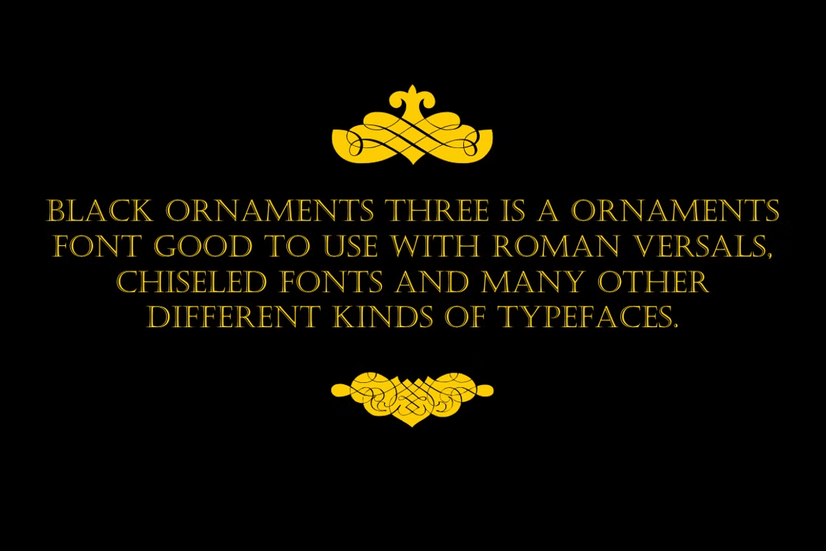 Black Ornaments Three Font Poster #1