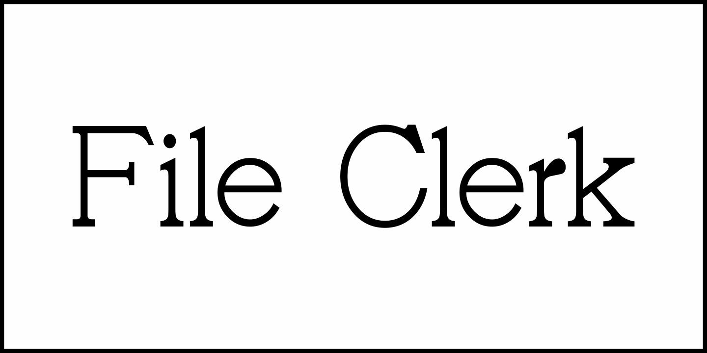 File Clerk Font Poster #2