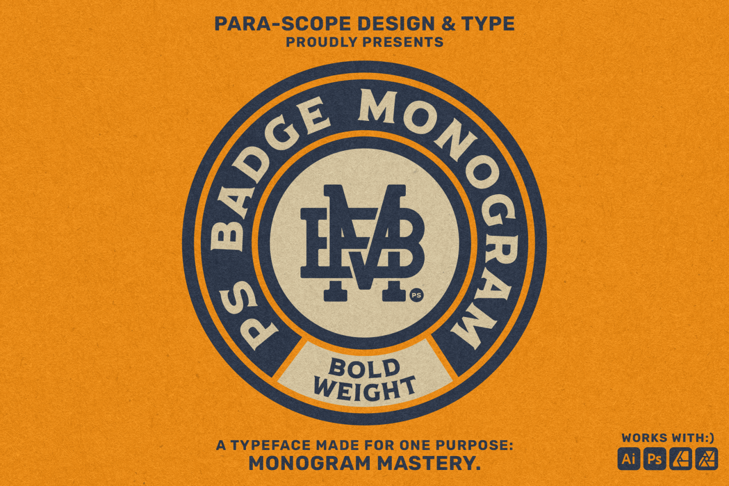 PS Badge Monogram Font Family