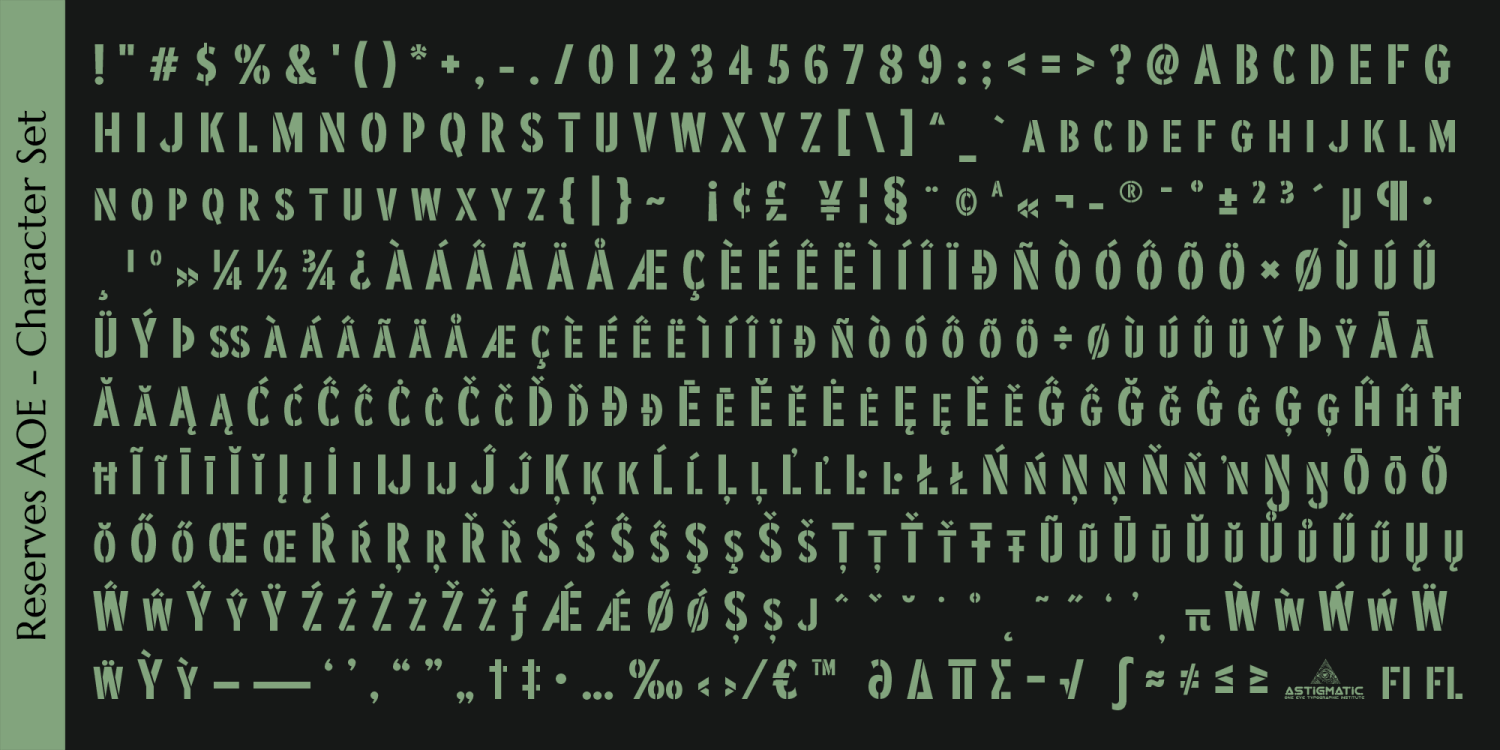 Reserves AOE Font Poster #1