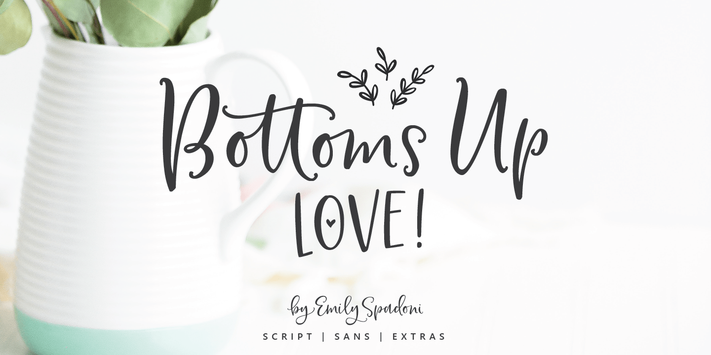 Bottoms Up Love Font Duo Font Family