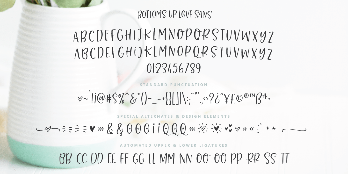 Bottoms Up Love Font Duo Font Poster #1