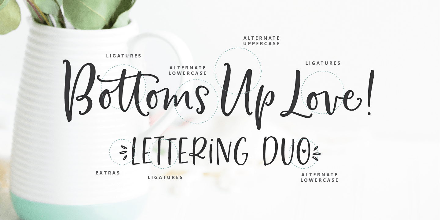 Bottoms Up Love Font Duo Font Poster #1