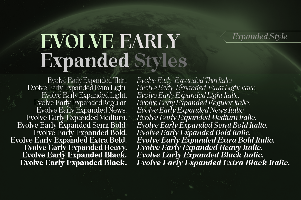 Evolve Early Expanded Font Poster #4