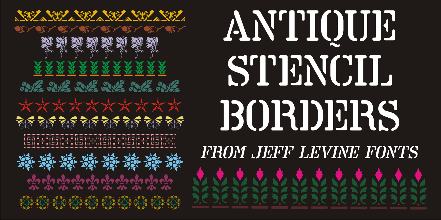 Antique Stencil Borders Font Poster #1