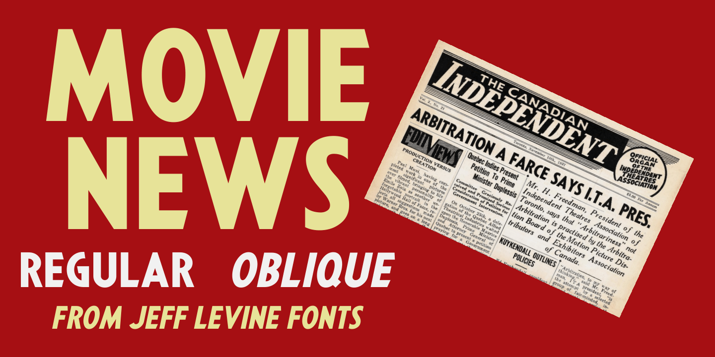 Movie News Font Family Poster