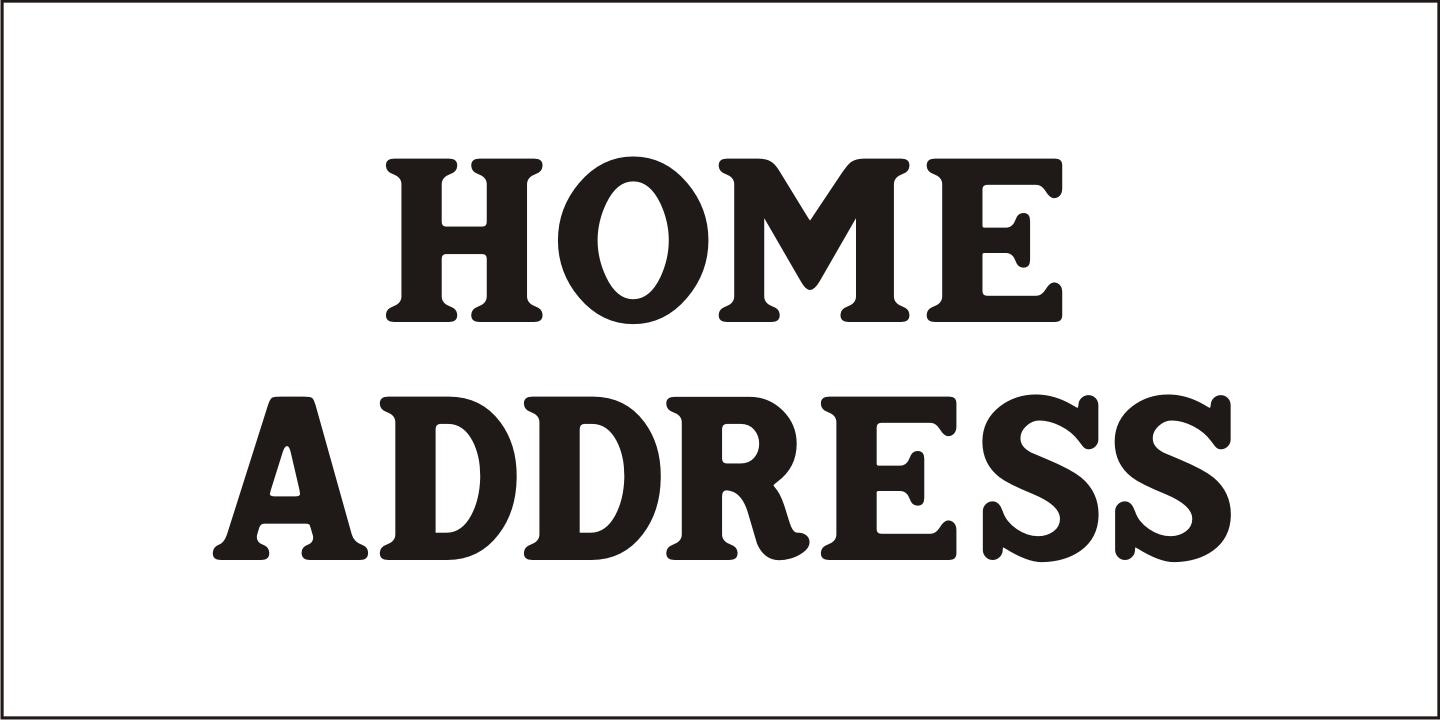 Home Address Font Poster #1