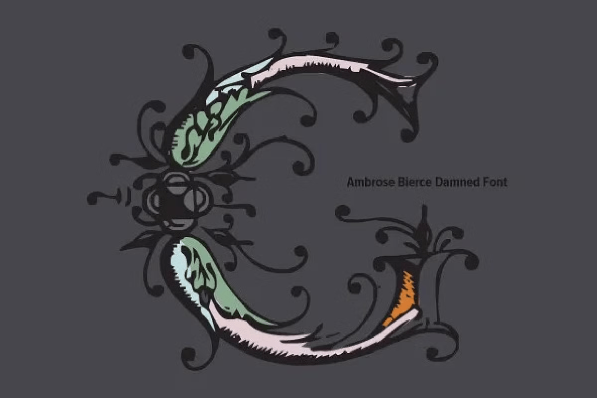 Ambrose Bierce Damned Font Family Poster